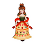 LaliBlue : Christmas : Christmas bell girl brooch