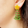 LaliBlue : Christmas : Green Christmas Tree Earrings