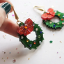 LaliBlue : Christmas : Christmas Wreath Earrings