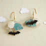 LaliBlue : Halloween : Clouds with bat Earrings
