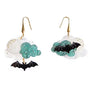 LaliBlue : Halloween : Clouds with bat Earrings