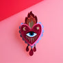 Cherryloco : Flaming Heart Statement Brooch
