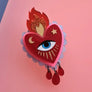 Cherryloco : Flaming Heart Statement Brooch