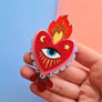 Cherryloco : Flaming Heart Statement Brooch