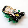 LaliBlue : Tea Time : Girl Having Tea Brooch