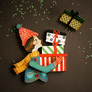 LaliBlue : Christmas : Girl with gifts brooch