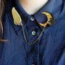 LaliBlue : Halloween : Hand and Moon Double brooch