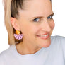 Bobbi Frances : Kyoto Calling : Dancing Ladies Pink & Orange Statement Dangle Earrings