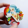 LaliBlue : Solidarity Collection : Hippie girl brooch - Large