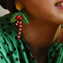 LaliBlue : Christmas : Poinsettia and candy earrings
