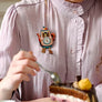LaliBlue : Tea Time : Teapot Clock Brooch