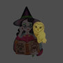 LaliBlue : Halloween : Witch with owl brooch