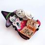 LaliBlue : Halloween : Witch with owl brooch
