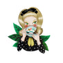 LaliBlue : Tea Time : Girl Having Tea Brooch