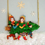 LaliBlue : Christmas : Family with Christmas tree necklace