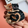 Cherryloco : Valentines : The purrfect match cat brooch
