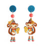 LaliBlue : Circus Freaks : Monkey and cymbals earrings
