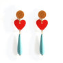 LaliBlue : Delirium of Love Earrings (Red / Turquoise)