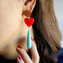 LaliBlue : Delirium of Love Earrings (Red / Turquoise)