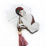 Laliblue : Girl with umbrella brooch