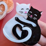 Cherryloco : Valentines : The purrfect match cat brooch