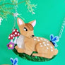 Cherryloco : Scottish Wildlife : Fallow deer fawn brooch or necklace