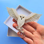 Cherryloco : Jareth the white barn owl brooch or necklace