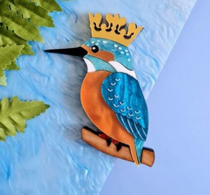 Cherryloco : Scottish Wildlife : Kingfisher brooch or necklace [PRE-ORDER]