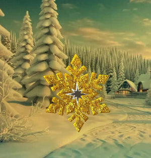 Tantalising Treasures : Christmas : Gold & Silver Snowflake Brooch [PRE-ORDER]