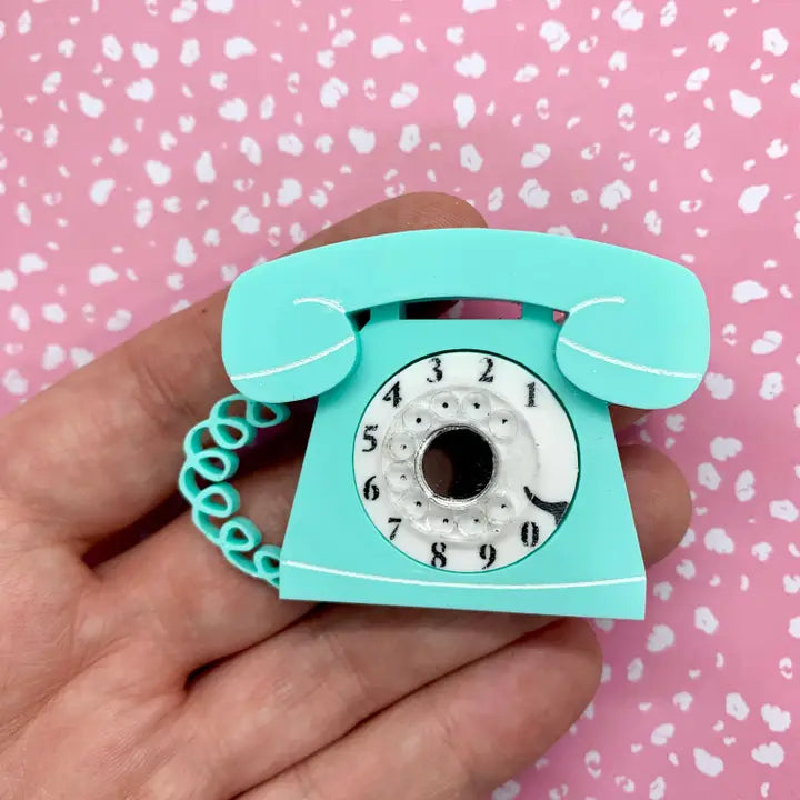 Birdie Bananas : 1950s Mint Retro Telephone Brooch