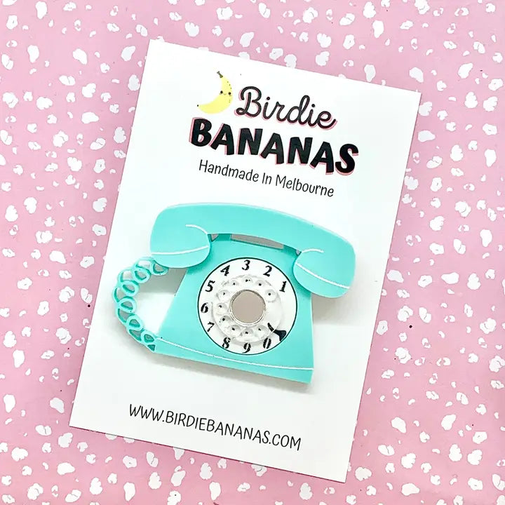 Birdie Bananas : 1950s Mint Retro Telephone Brooch