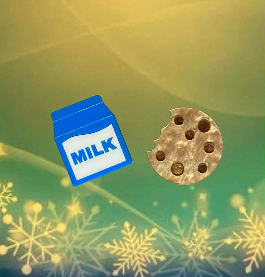Tantalising Treasures : Christmas : Milk and Cookie Brooch Set