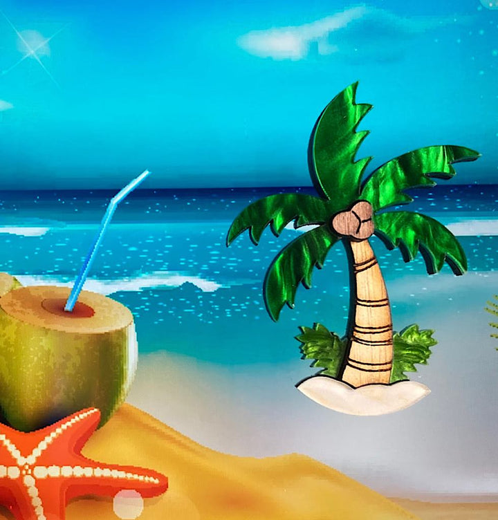 Tantalising Treasures : Sunshine Splash : Coconut Tree Brooch [LUCKY LAST!]
