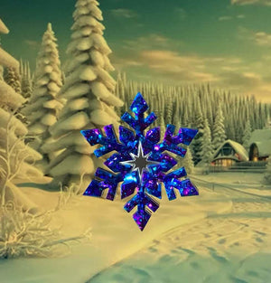 Tantalising Treasures : Christmas : Blue & Purple Snowflake Brooch [PRE-ORDER]