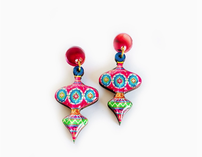 Rosie Rose Parker : 50s Christmas bauble dangle earrings