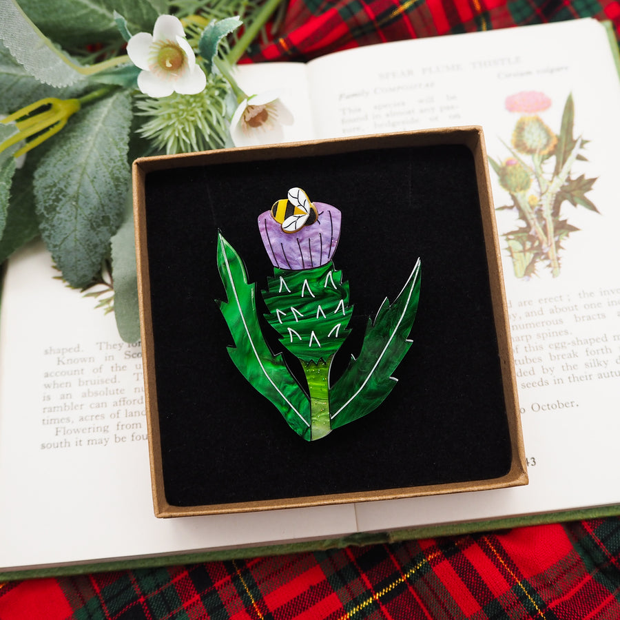 Dolly Dimple Design : Thistle Acrylic Brooch [PRE-ORDER]