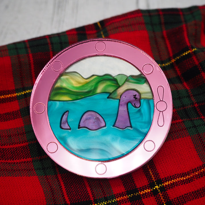 Dolly Dimple Design : Loch Ness Monster Acrylic Brooch [PRE-ORDER]