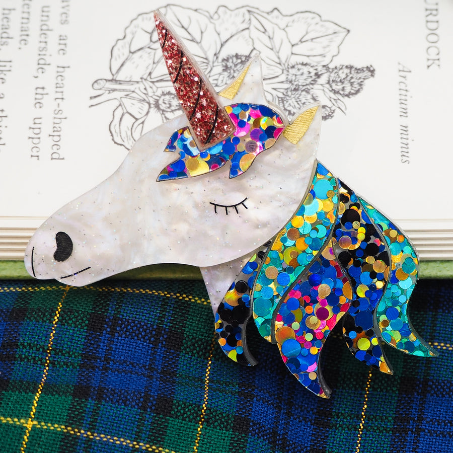 Dolly Dimple Design : Unicorn Acrylic Brooch