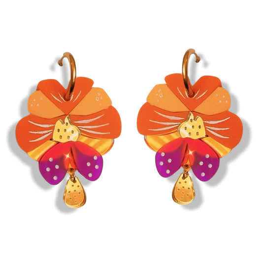 Bobbi Frances : Australiana : Abstract Pea Flower Earrings