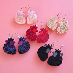 Cherryloco : Anatomical Heart Earrings - Five colours [PRE-ORDER]