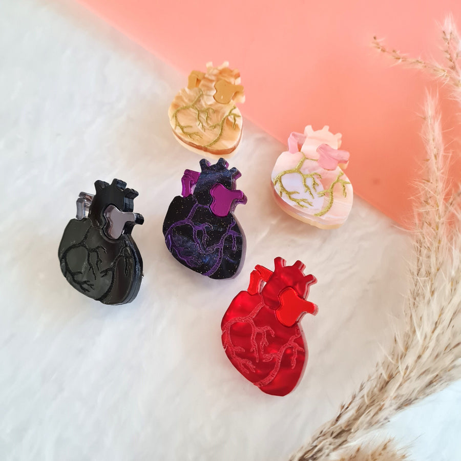 Cherryloco : Anatomical Heart Pin Brooch - Five colours [PRE-ORDER]