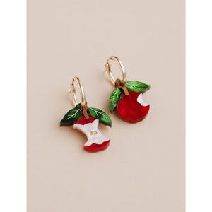 Wolf & Moon : Apple Hoop Earrings - Red