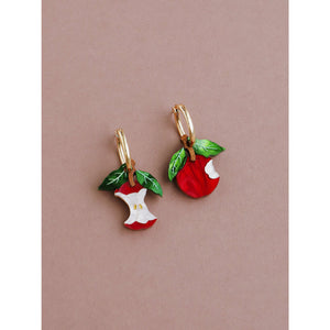 Wolf & Moon : Apple Hoop Earrings - Red