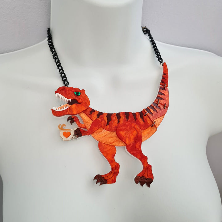 Cherryloco : Autumn T Rex Dinosaur Statement necklace