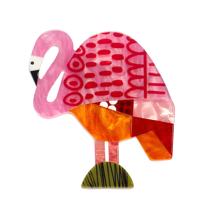 Erstwilder : Clare Youngs : A Flamingo Named Honk Brooch