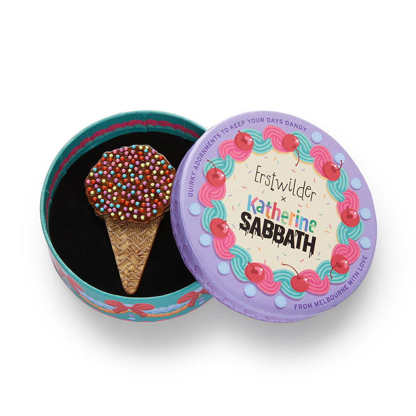 Erstwilder : Katherine Sabbath : Ice Cream Cake Cone Brooch