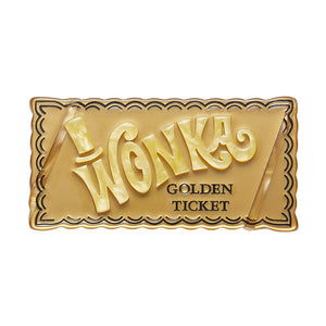 Erstwilder : Willy Wonka : Golden Ticket Brooch