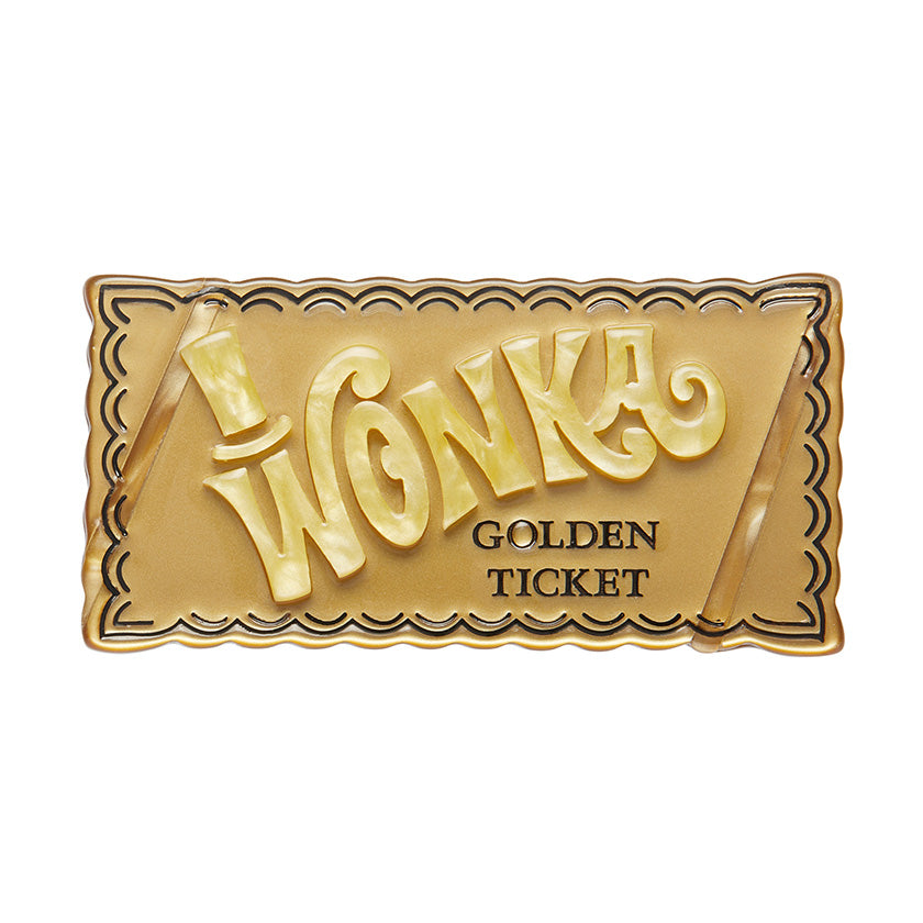 Erstwilder : Willy Wonka : Golden Ticket Brooch