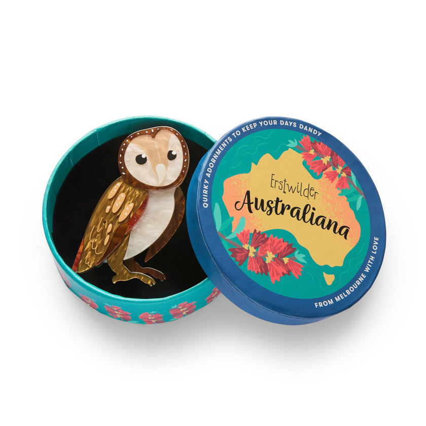 Erstwilder : Australiana : Maisie the Masked Owl Brooch
