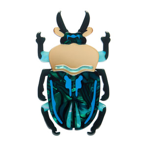 Erstwilder : Australiana : Ruby the Rainbow Stag Beetle Brooch